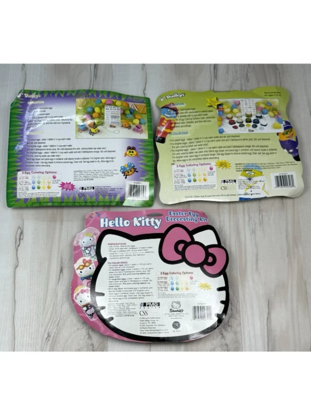 VTG 2004-2005 EASTER EGG DECORATING KITS Hello Kitty Dip & Dress Eggs w/ Legs